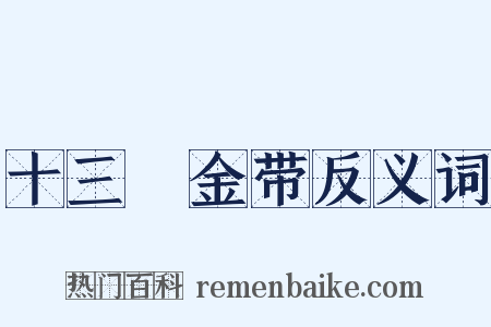 十三镮金带反义词是什么意思的图片